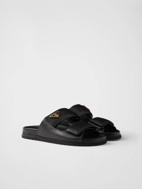 Nappa leather slides