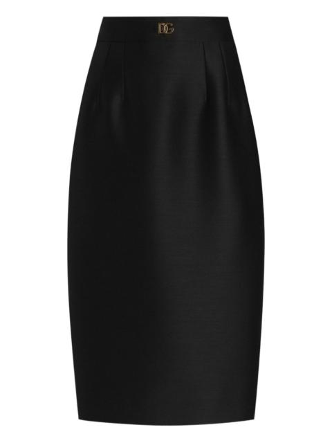 logo-plaque pencil midi skirt