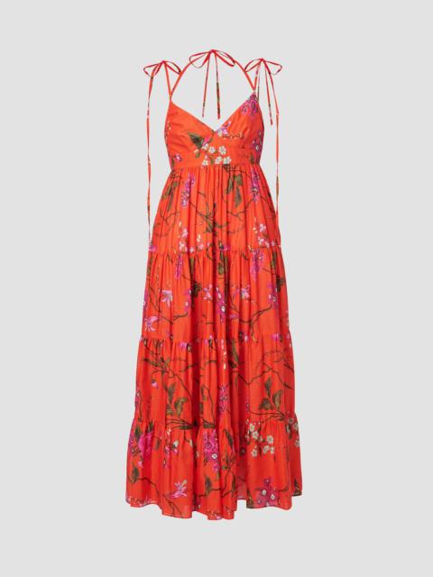 STRAPLESS LONG TIERED DRESS WITH TIES