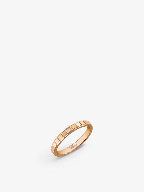 Ice Cube 18ct rose-gold and 0.01ct round-cut diamond ring