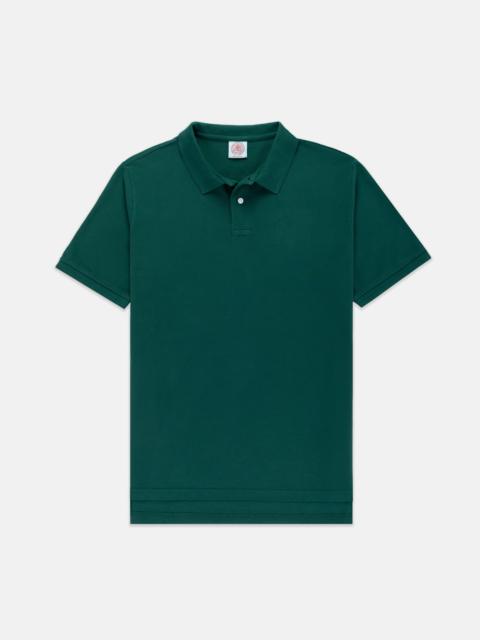 DARK GREEN COTTON PIQUE POLO