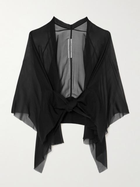 Asymmetric Silk-chiffon Jacket