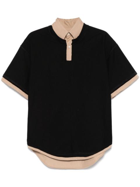 layered-effect polo shirt