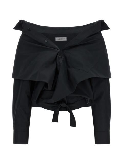 Crop shirt off the shoulder