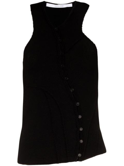 button-up asymmetric vest