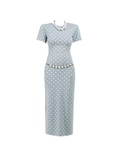 polka-dot midi dress