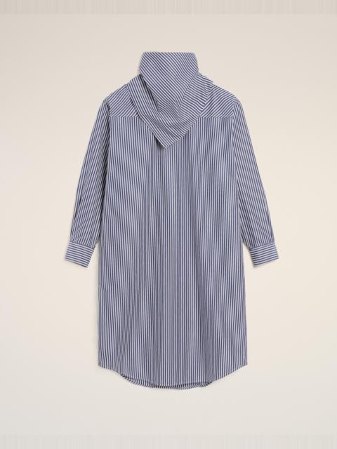 BLUE COTTON BANDANA MIDI DRESS