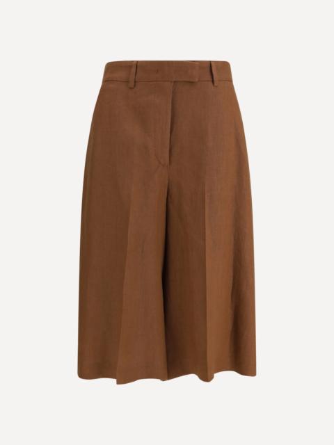 Straight-Leg Bermuda Shorts in twill with pleats
