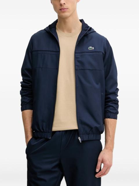 panelled zip-up hooded jacket