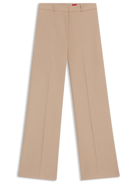 REGULAR-FIT PANTS WITH WIDE LEG IN STRETCH FABRIC
