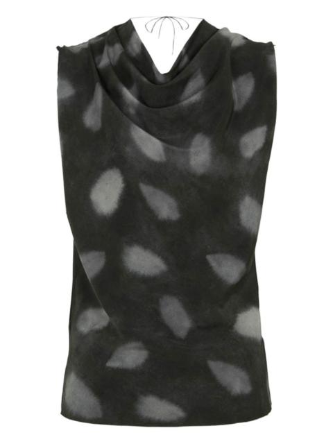 Menta asymmetric-neck patterned top