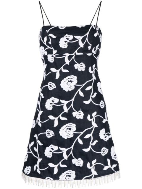 Balerina floral-embroidered minidress
