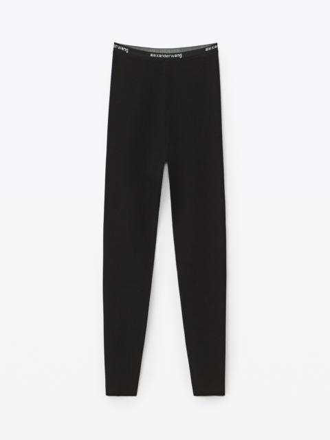 JACQUARD LOGO LEGGING IN STRETCH KNIT