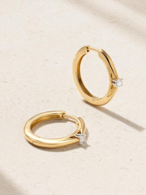 14-karat Yellow And White Gold Diamond Hoop Earrings