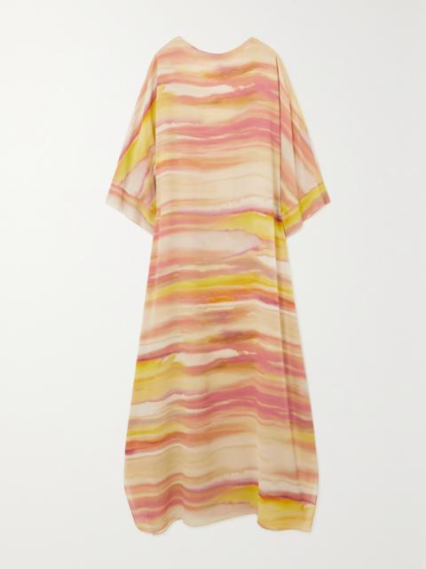 Cillia Striped Silk-chiffon Maxi Dress