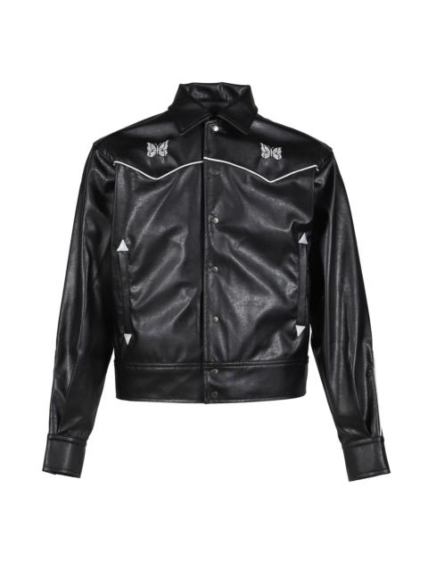 PIPING COWBOY JACKET - SYNTHETIC LEATHER (EXCLUSIVE) / BLK