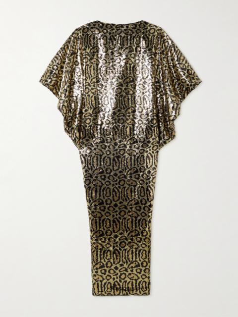 Ruman Animal-print Sequined Mesh Gown