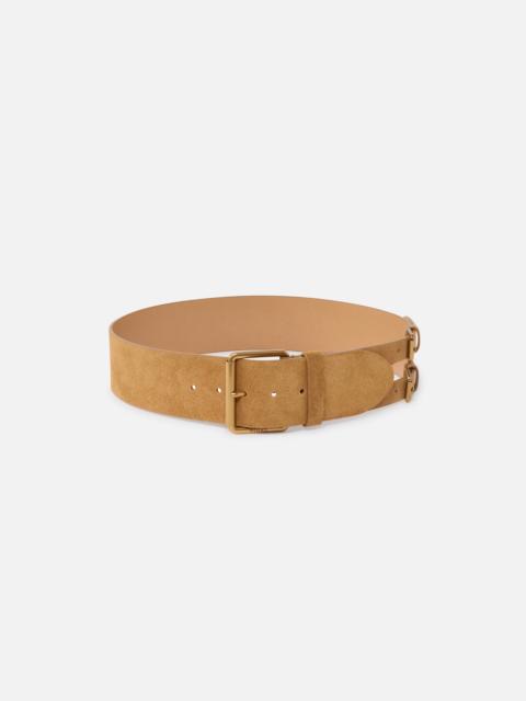 SPLIT LEATHER BELT WITH STRAPS, 6 CM