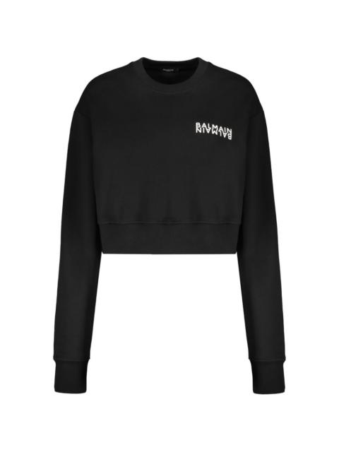 cropped logo sweatshirt