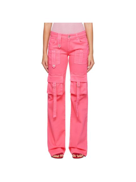 Pink Cinch Strap Cargo Pants