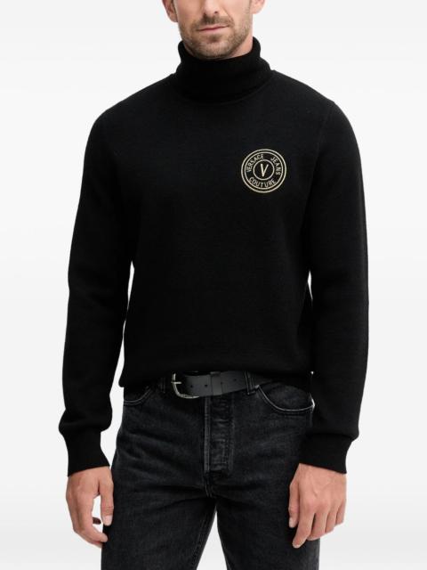 logo-embroidered roll-neck sweater