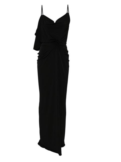 draped washing-clip evening dress