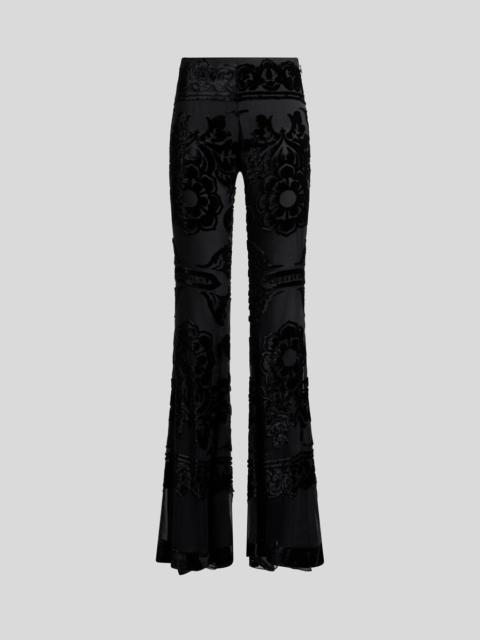 SEE-THROUGH AND FLORAL FLARED TROUSERS