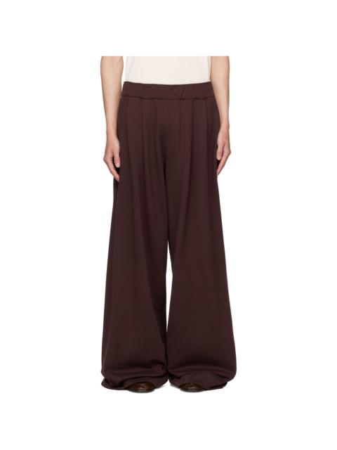 Burgundy Pleated Sweatpants
