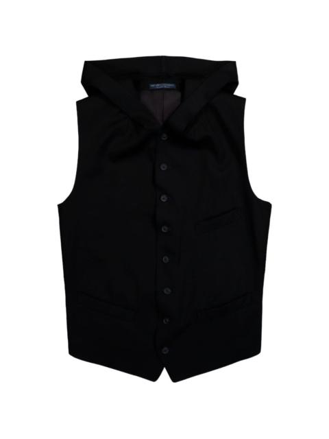 hooded button waistcoat