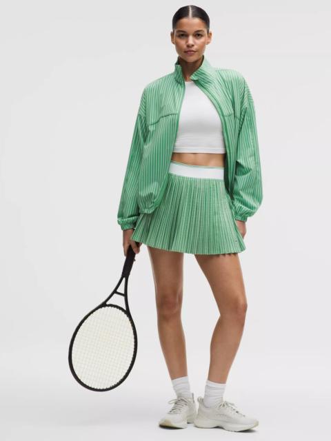 Knife-Pleat High-Rise Tennis Skirt