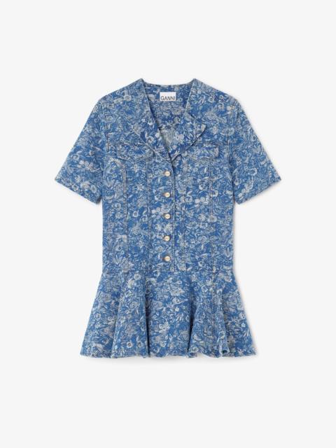 BLUE TAPESTRY MINI DRESS