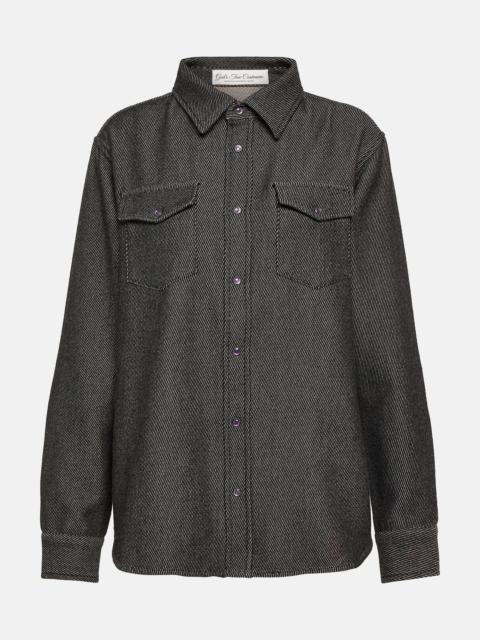 Cashmere and cotton denim shirt