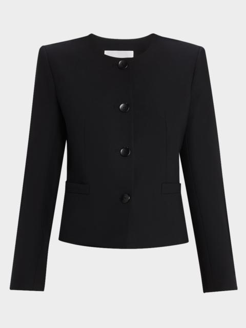 Four Button Shrunken Jacket In Black