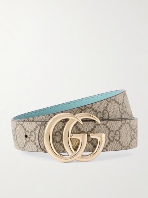 Gg Marmont Printed Coated-canvas Belt
