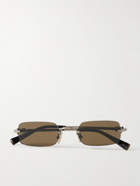 Square-frame Silver-tone Sunglasses