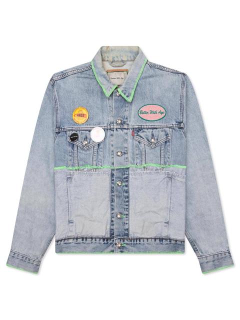 ESCAPADE REVERSIBLE DENIM JACKET - BLUE