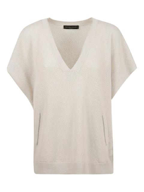 V-neck wool top