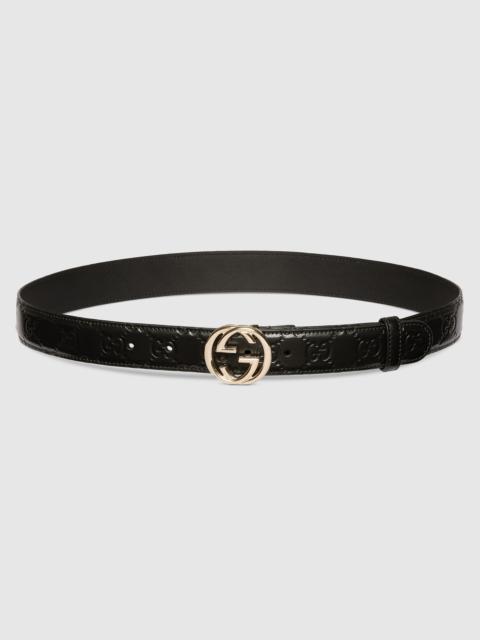 Belt with Interlocking G buckle