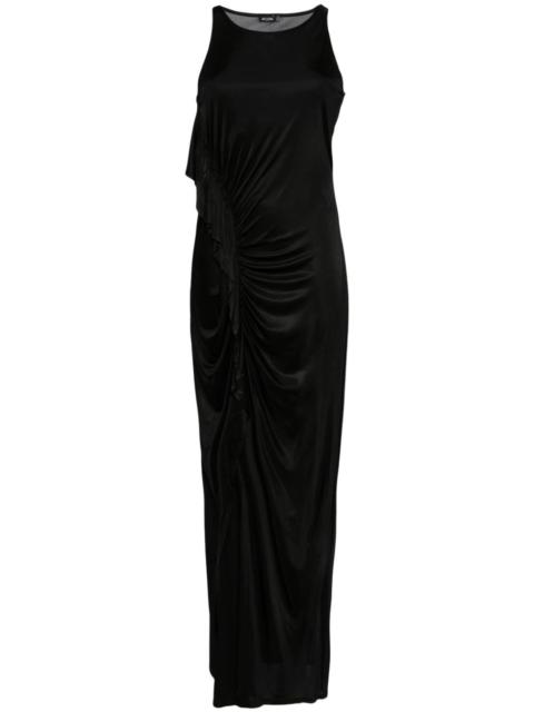 single-sleeve ruched gown