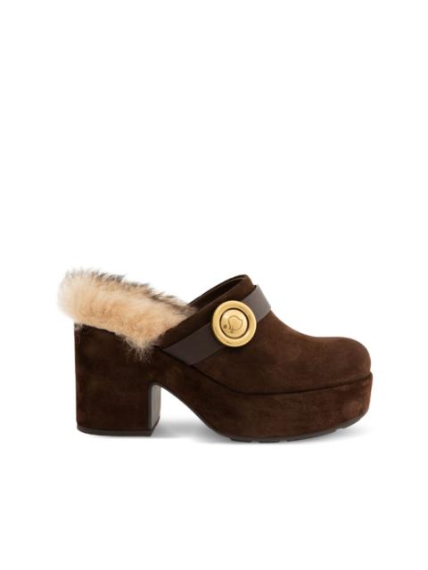 90mm Amalia faux fur-trim mules