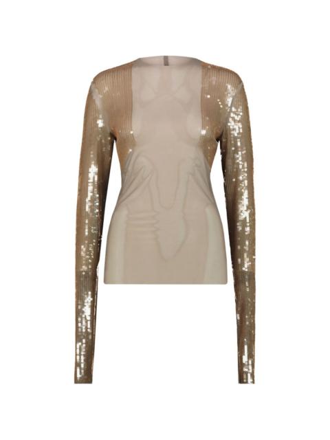 sequin long-sleeve top