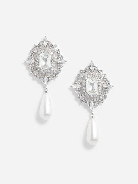 Crystal Pearl Droplet Earrings