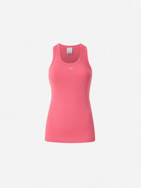 RIBBED TANK TOP WITH BIRD LOGO