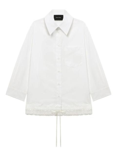 lace-trimmed pocket shirt