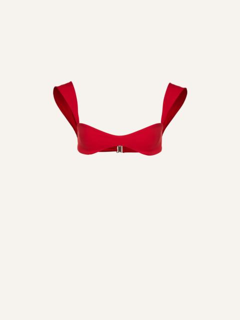 Retro bustier swim top in red