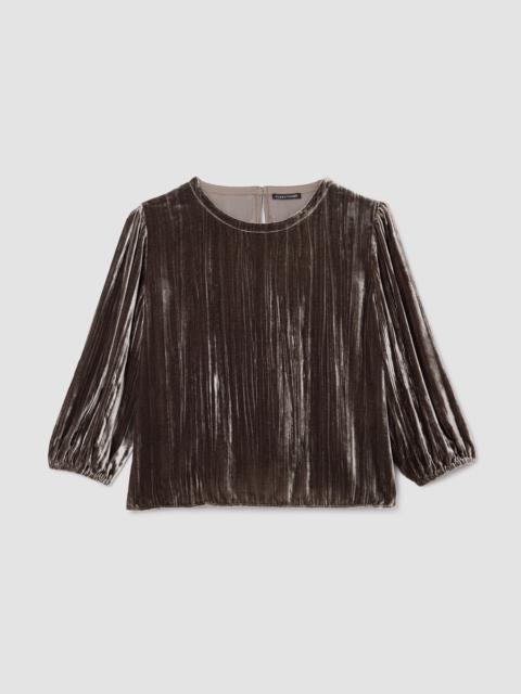 Crushed Velvet Round Neck Top