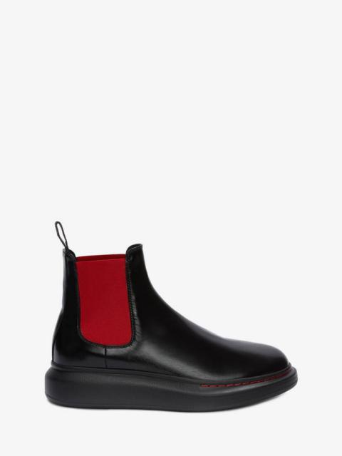 Hybrid Chelsea Boot in Black/red
