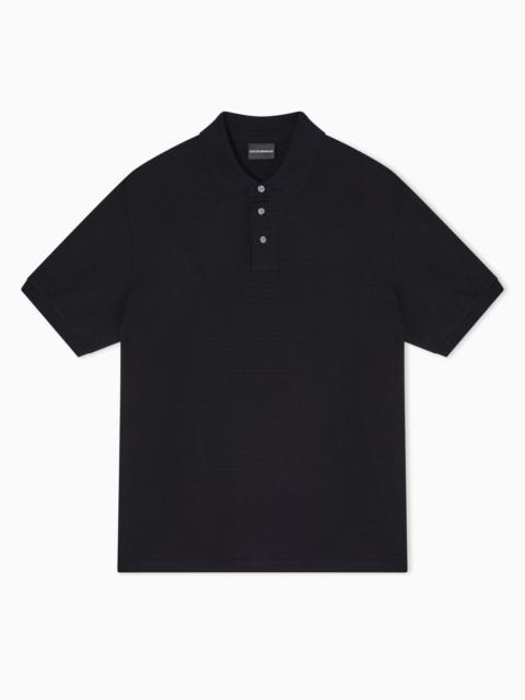 JERSEY POLO SHIRT WITH ALL-OVER JACQUARD LETTERING