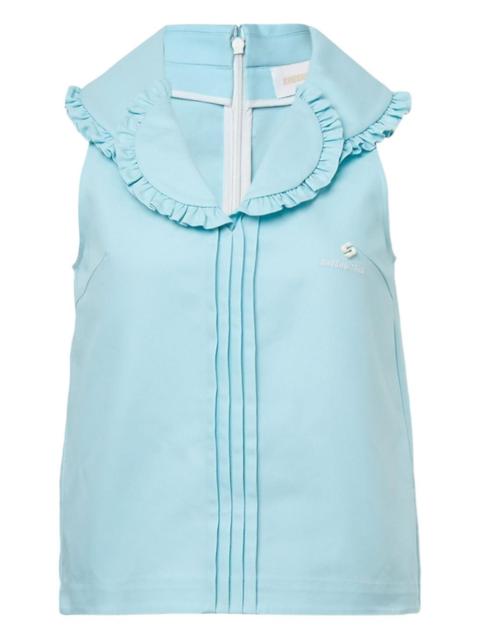 double-collar sleeveless blouse