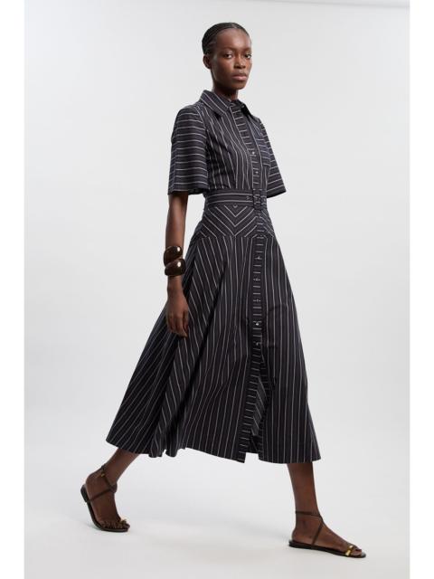 Cotton Stripe Woven Shirt Dress